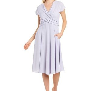 Gal Meets Glam Lavender Wrap-Style Midi Dress
